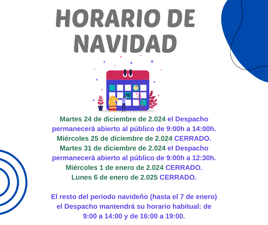 HORARIO NAVIDAD 2024/2025